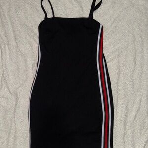 American Threads Black and Red Bodycon Mini Dress